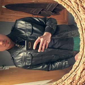 Mens Black leather Jacket - 21 Men